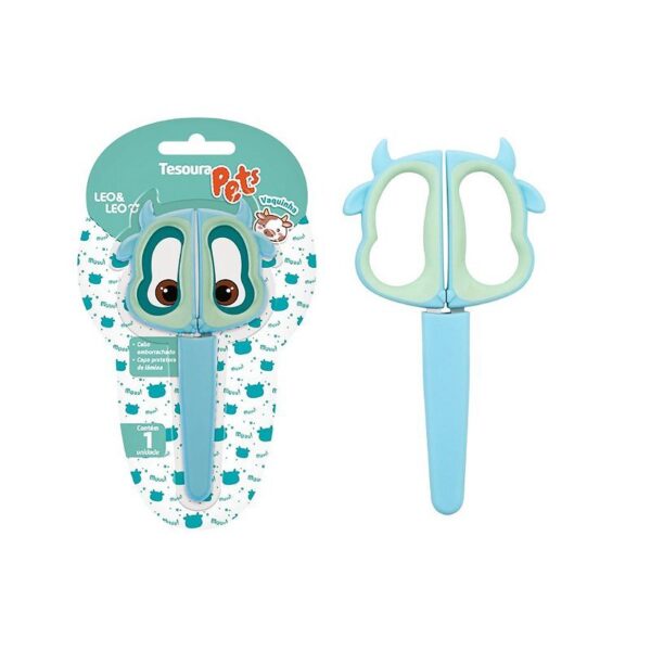 Tesoura Escolar Pets LEO E LEO - BLISTER