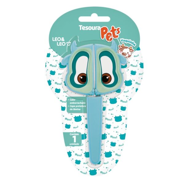 Tesoura Escolar Pets LEO E LEO - BLISTER