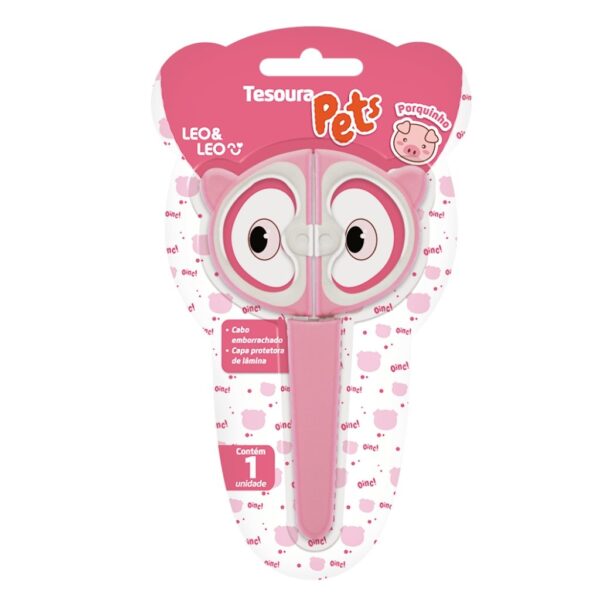Tesoura Escolar Pets LEO E LEO - BLISTER