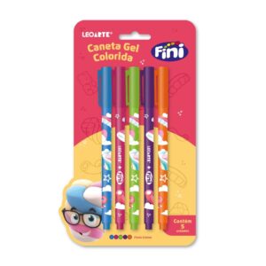 Caneta Gel Corpo Estampado 0.6 FINI - LEO E LEO - BLISTER 5 UND