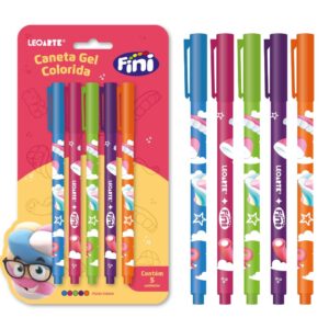 Caneta Gel Corpo Estampado 0.6 FINI - LEO E LEO - BLISTER 5 UND