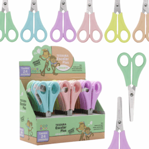 Tesoura Escolar Plus Pastel Trend LEO E LEO - CX 24 UND