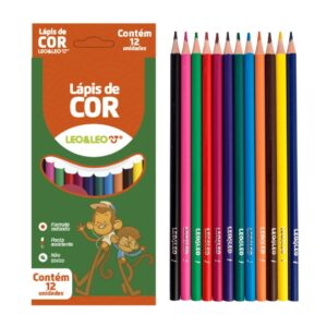 Lápis 12 Cores Redondo Flex LEO E LEO - BLISTER