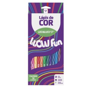Lápis De Cor Wow 12 Cores Redondo - LEO E LEO - BLISTER