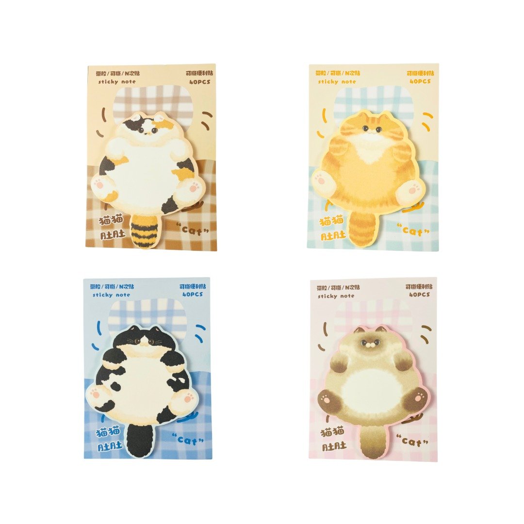 Bloco de Notas Adesivo Gato Fluffly 9x12,8cm - UNISO - UND