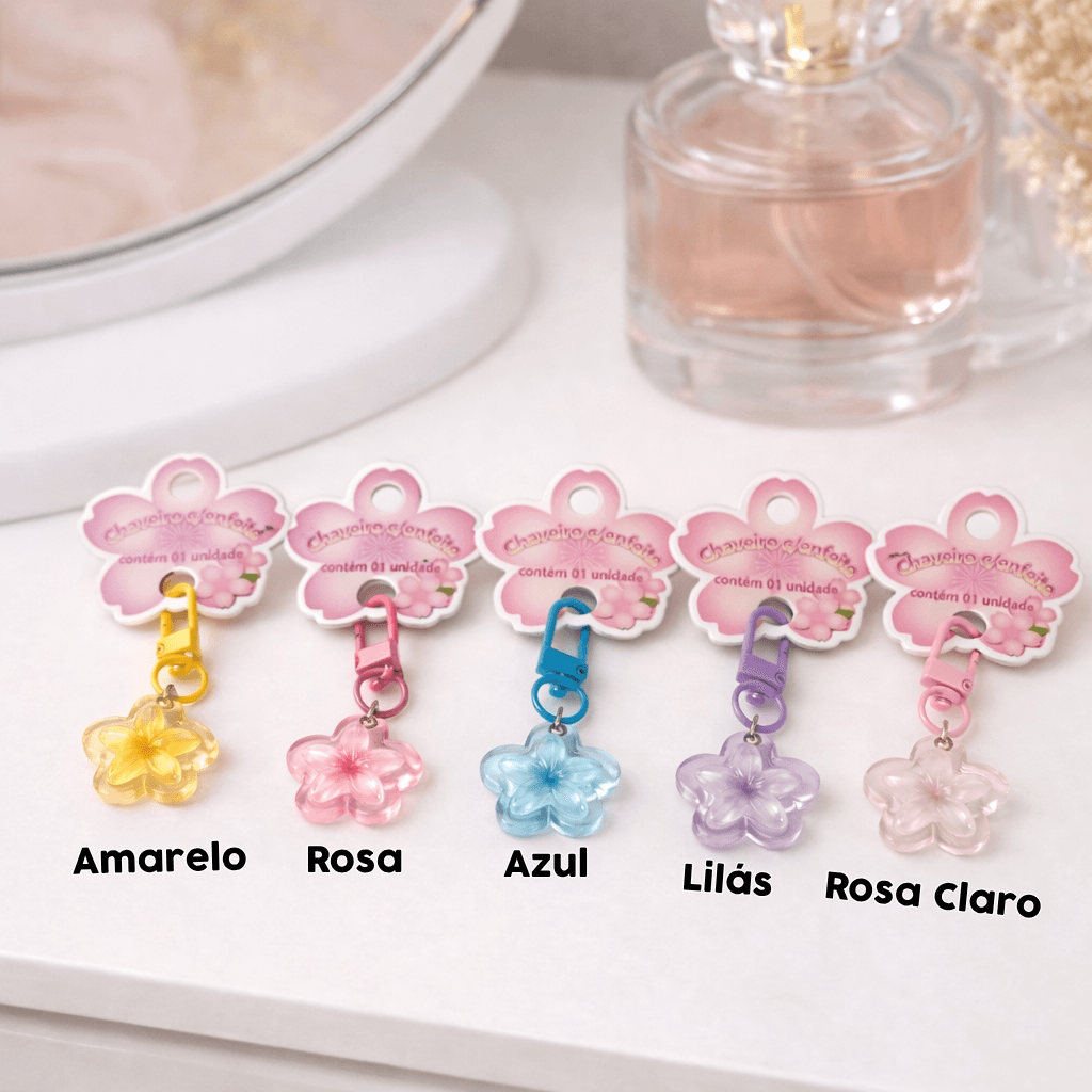 Chaveiro Pingente Charm Flor Cute Colors -  IMPORTADO  - UND