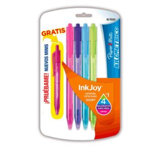 Caneta Papermate Kilometrica 100 RT - Blister c/4 Sortida + 1 mini RT