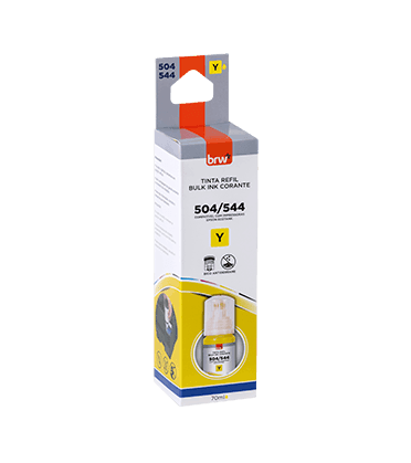 Refil de Tinta Impressora Corante 544 AMARELO p/ Epson 70 ml - BRW - CX 1 UND