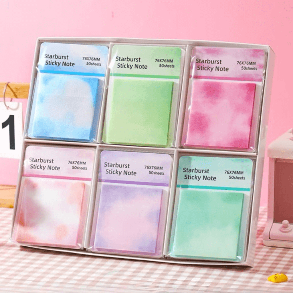 Bloco de Notas Transparente Adesivado 76 x 76mm 50 fls GLITTER - IMPORTADO - UND