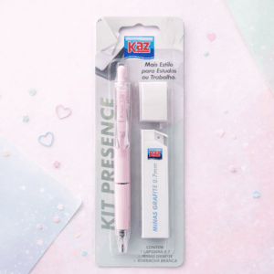 Kit Escolar Lapiseira 0.7 mm + Grafite + Borracha - KAZ - BLISTER