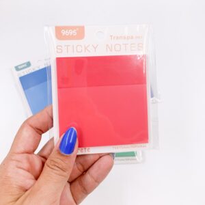 Bloco de Notas Adesivado Transparente Color Sortidos 76x76mm 50 Fls