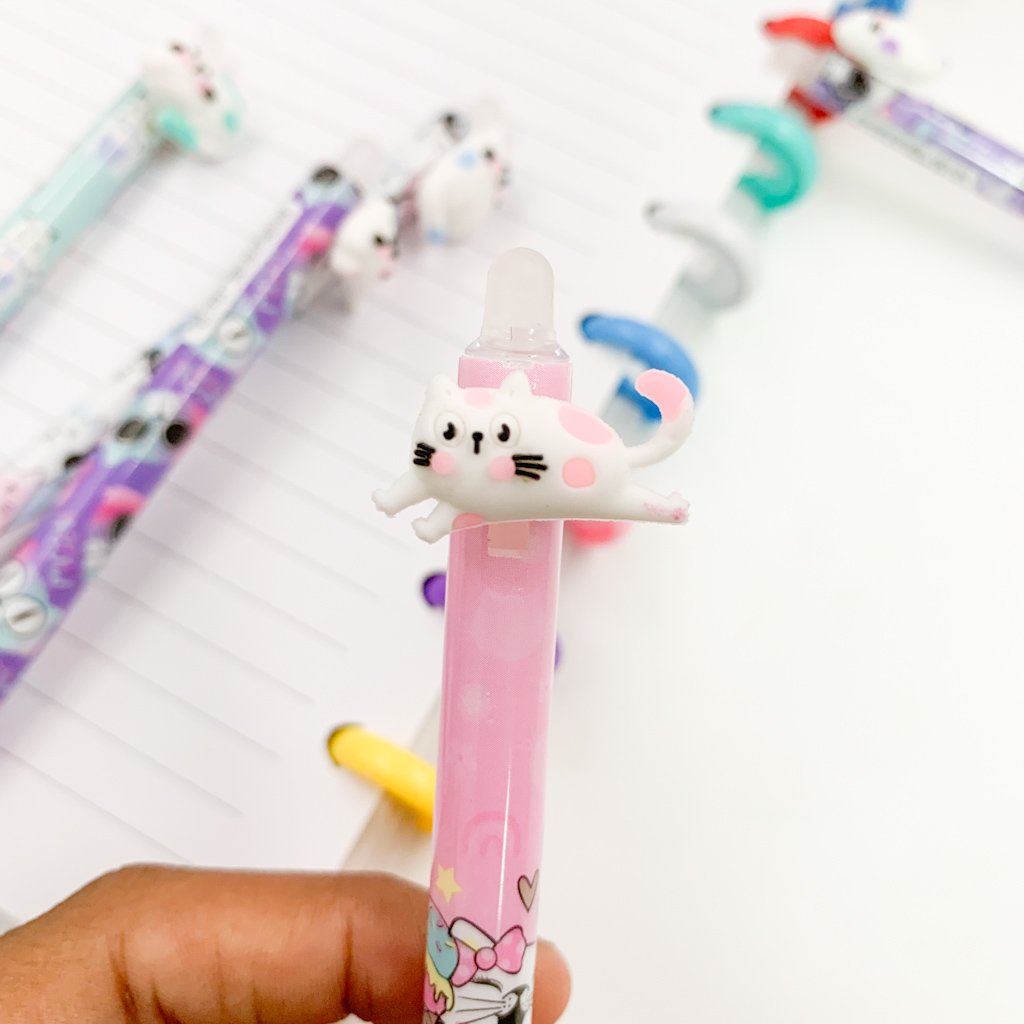 Caneta Clic Apagável Gatinho Meow - UND