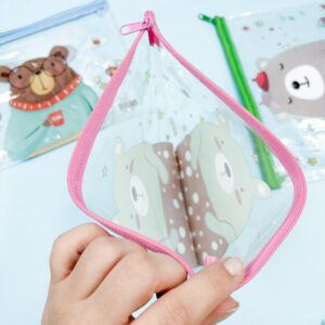 Estojo Ziper Transparente Bichinhos Fofos M