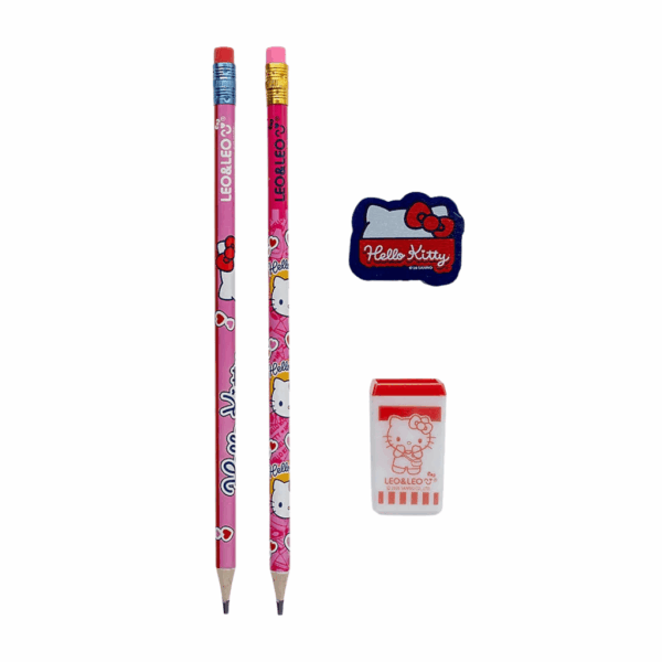 Kit Escolar Hello Kitty 4 Peças - LEO E LEO - BLISTER