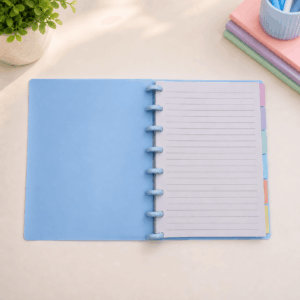 Caderno de Disco Clean AZUL A5 80 Fls /8 Discos 20x14cm - YINS PAPER - UND