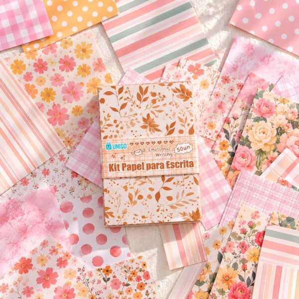 Kit Papel para Colagem SCRAPBOOK 5,6x8,3cm 50 Fls - UNISO - UND