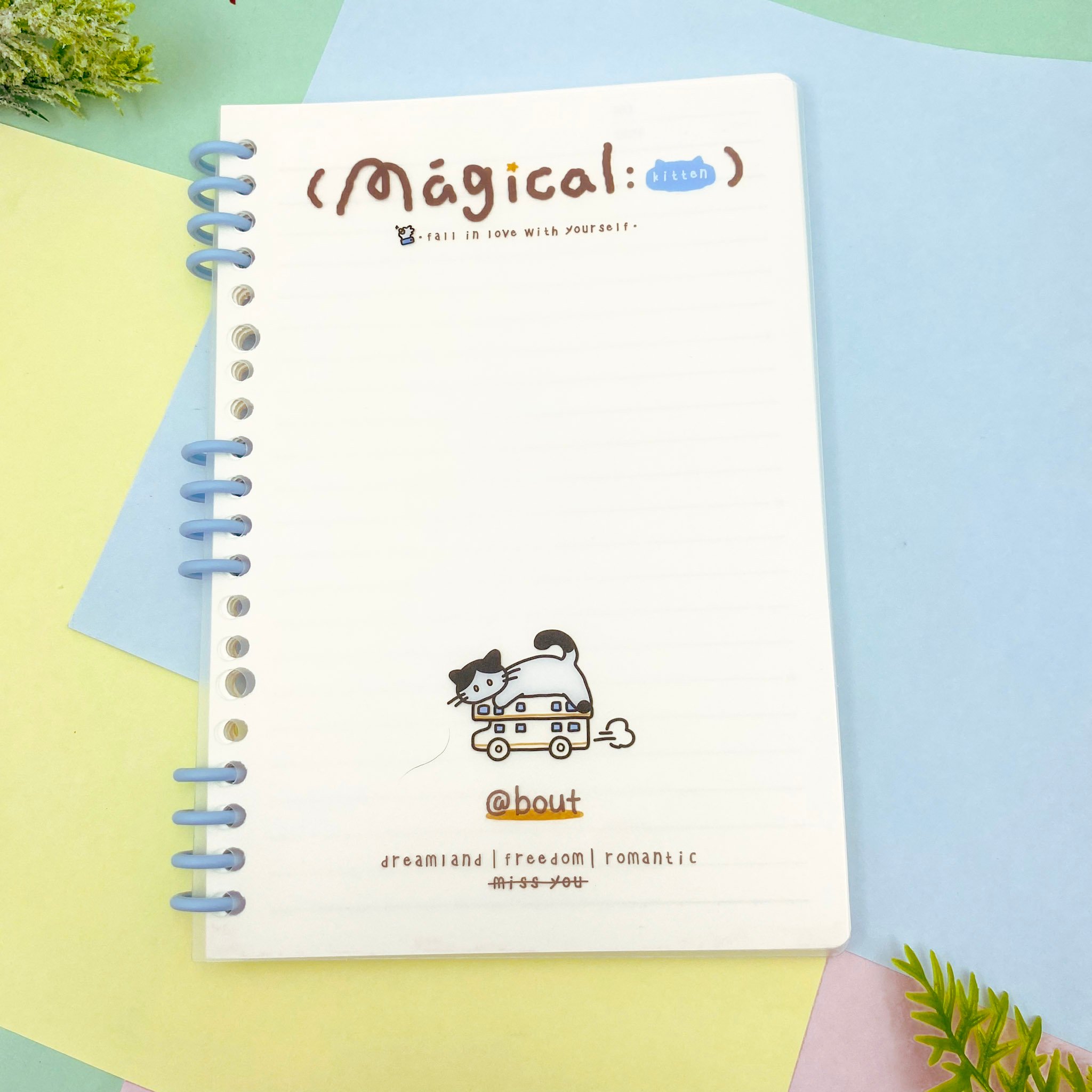 Caderno A5 Espiral Reposicionável Magical Cat 64 fls 14,2x20,5cm - IMPORTADO - UND