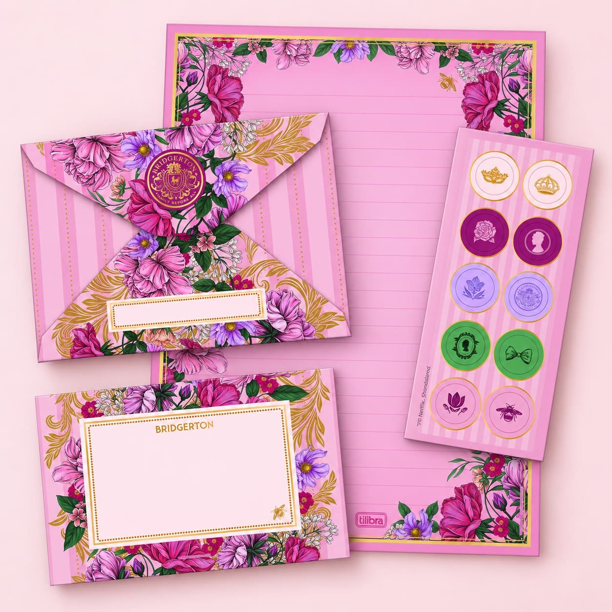 Kit Papel de Carta c/ Envelopes Bridgerton - TILIBRA - UND