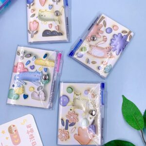 Mini Caderno Gatinho Capa c/ Fechamento e Mini Caneta - UND