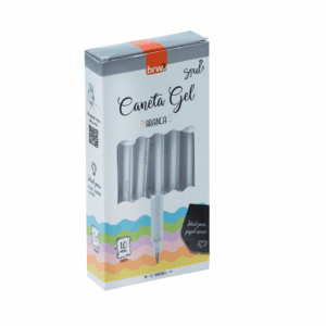 Caneta Esferográfica Gel BRANCA 1.0mm - BRW - 6 UND