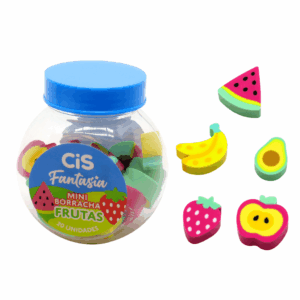 Borracha Fantasia Mini Frutas Cis - Pote 20 Und