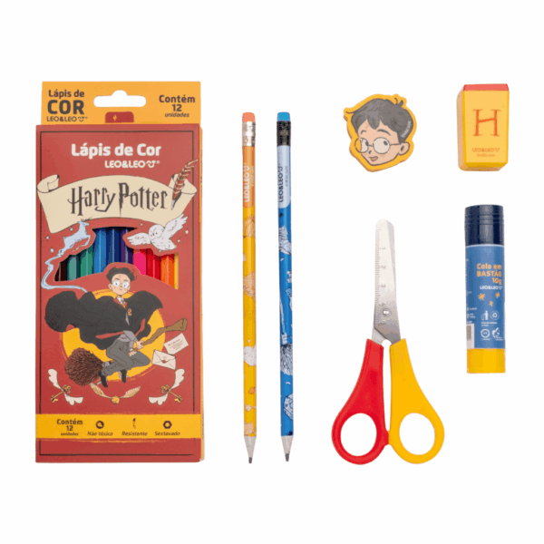 Kit Escolar Harry Potter 7 Itens - LEO E LEO - BLISTER