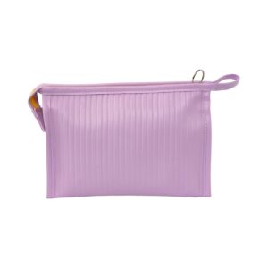 Necessaire Emborrachada Lilás "QUE O DIA SEJA BONITO" 23x6x16cm - FLORIE - UND