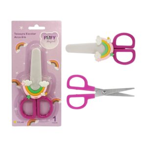 Tesoura Escolar Arco-Íris FOFY - BLISTER