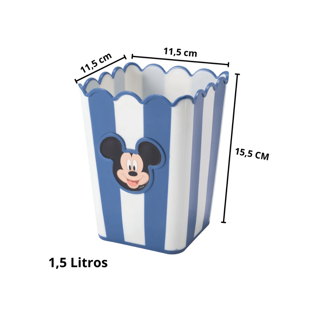 Balde de Pipoca Quadrada Mickey Disney 1,5L - PLASÚTIL - UND