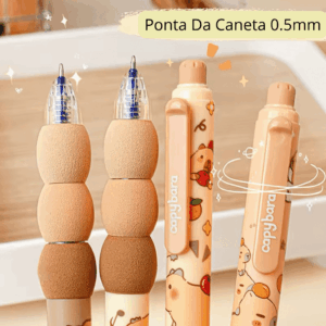 Kit Caneta Premium Apagável Capivara Capivibes 4 UND - IMPORTADO - BLISTER