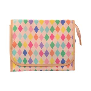 Necessaire Dobrável Salmão Losangos 26x11x21cm - FLORIE - UND