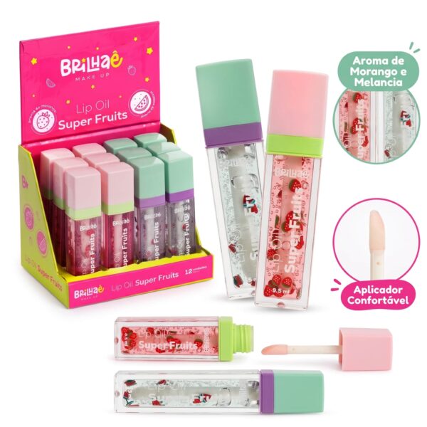 Make Lip Oil Super Fruits com Aroma de Fruta 9,5ml - BRILHAE - UND