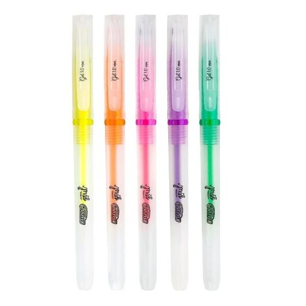 Caneta Esferográfica 1.0mm Gel Fluorescente - Blister 5 Und