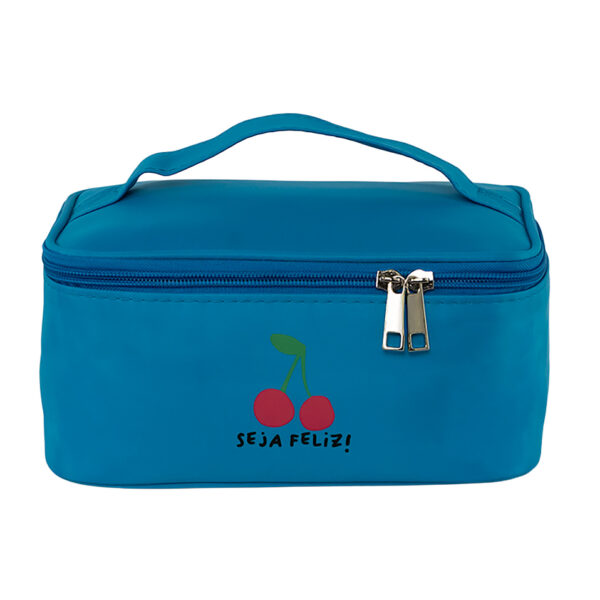 Lancheira Fofa Térmica Azul 3L "Seja Feliz" 22x14x10cm - FLORIE - UND