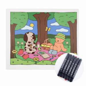 KIT Livro de Colorir Bobbie Goods DIAS QUENTES Brochura + 6 CANETAS TOUCH