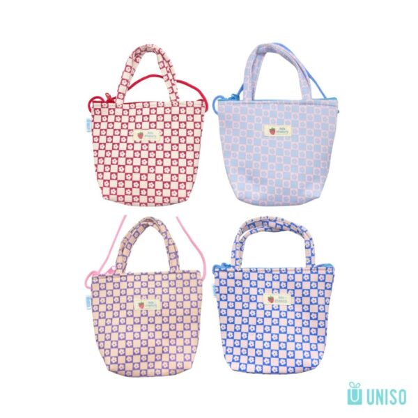 Mini Bolsa Transversal Flores e  Xadrex 15x6x3cm - UNISO - UND