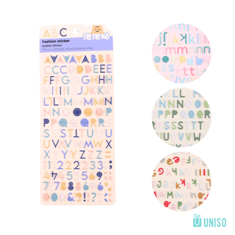 Cartela de Adesivos Lettering - UNISO - UND