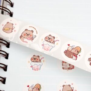 Rolinho de Adesivos Redondo Capivara