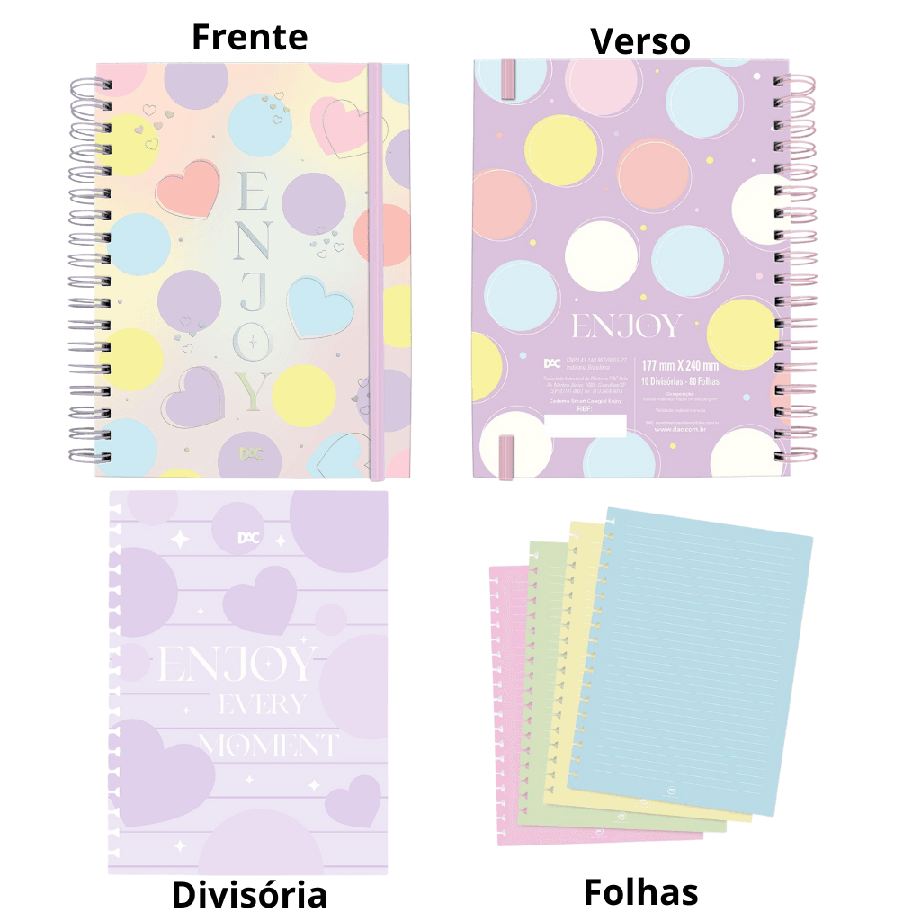 Caderno Smart Colegial Enjoy 80 fls - DAC