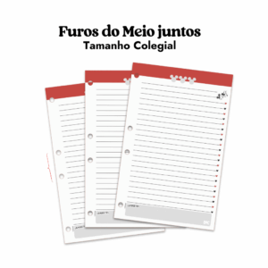 Refil Folhas para Fichário Colegial Mickey e Minnie DAC - Furos do meio juntos