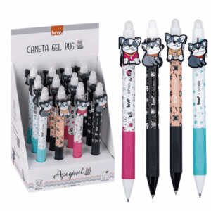 Caneta Esferográfica Divertida Gel Apagável 0.7mm Pug BRW - UND