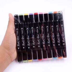 Caneta TOUCH Marcador Ponta Dupla PARA COLORIR - PACOTE 12 UND