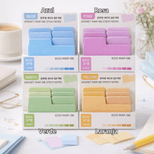 Bloco de Notas Adesivado Marcador de Páginas COLOR 85x65mm 120 Fls - IMPORTADO - UND