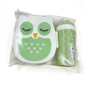 Kit Marmita Coruja + Garrafa 300 Ml + Talheres