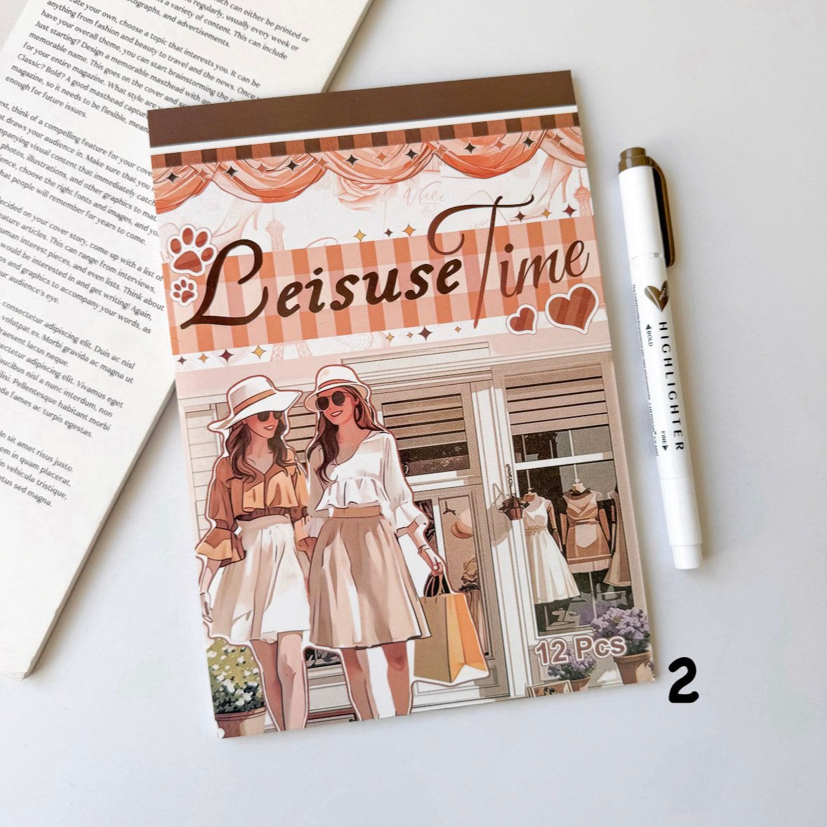 Caderno de Adesivos p/ Scrapbook e Colagens Moment Vibes 12 fls - IMPORTADO - UND