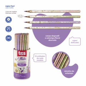 Lápis Grafite Fiori Holic Delicata - TRIS - 12 UND