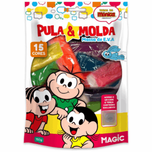Massinha de E.V.A Pula E Molda 15 Cores E 150g  Turma da Mônica - PACOTE 15 UND