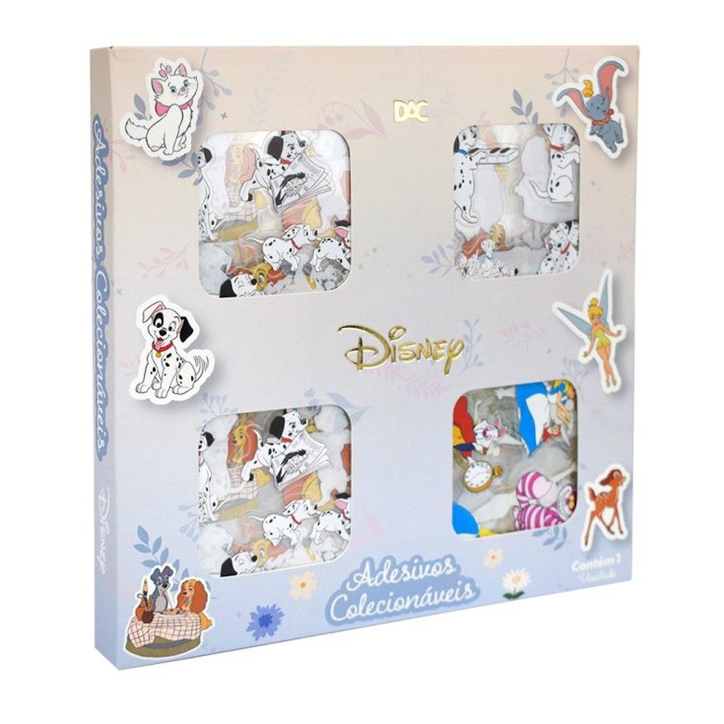 Caixa Adesivos Colecionáveis + 90 Und Disney Clássicos - DAC
