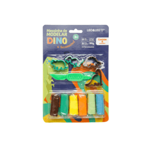 Kit Massinha de Modelar 6 Cores Dino LEO E LEO - BLISTER