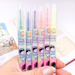 Marca Texto Neon 2 Pontas Astronauta - Blister 6 Und